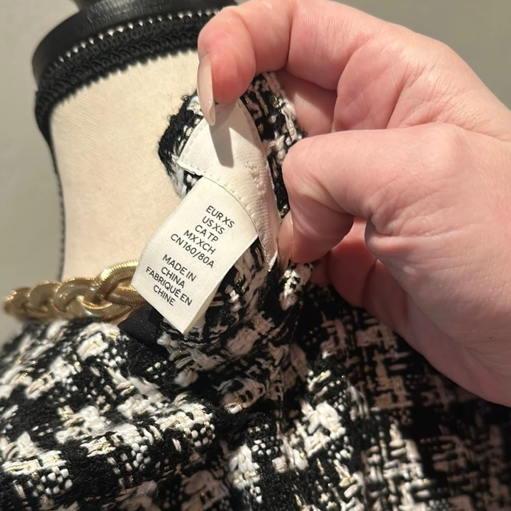 Black and White Houndstooth Women's Jacket